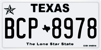 TX license plate BCP8978
