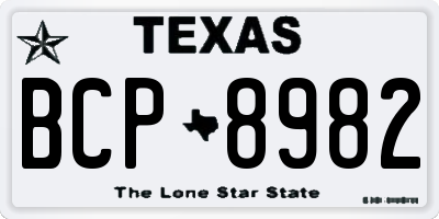 TX license plate BCP8982