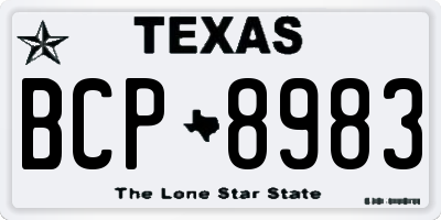 TX license plate BCP8983