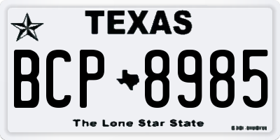 TX license plate BCP8985