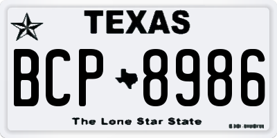 TX license plate BCP8986