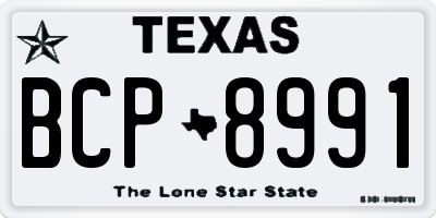 TX license plate BCP8991
