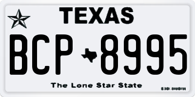 TX license plate BCP8995