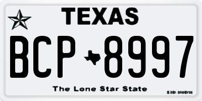 TX license plate BCP8997