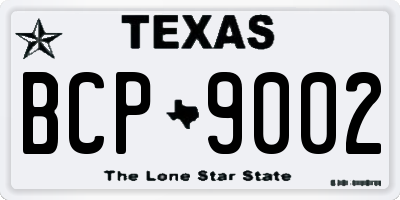 TX license plate BCP9002