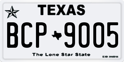 TX license plate BCP9005