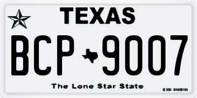 TX license plate BCP9007