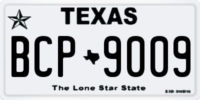 TX license plate BCP9009