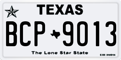 TX license plate BCP9013