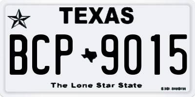 TX license plate BCP9015