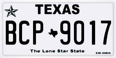 TX license plate BCP9017