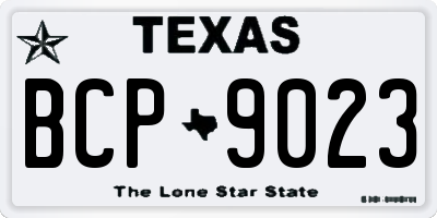 TX license plate BCP9023