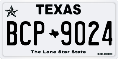 TX license plate BCP9024