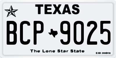 TX license plate BCP9025