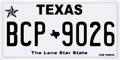 TX license plate BCP9026