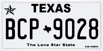 TX license plate BCP9028