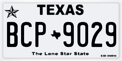 TX license plate BCP9029