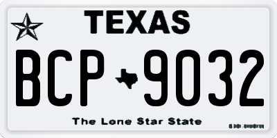 TX license plate BCP9032