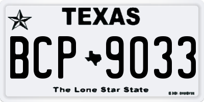 TX license plate BCP9033
