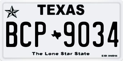 TX license plate BCP9034