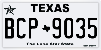 TX license plate BCP9035