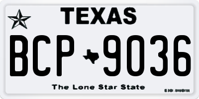 TX license plate BCP9036