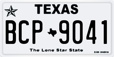 TX license plate BCP9041