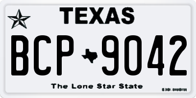 TX license plate BCP9042