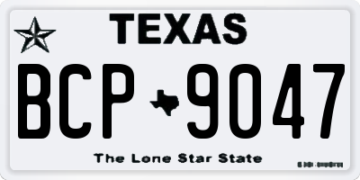 TX license plate BCP9047