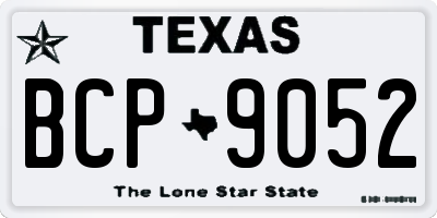 TX license plate BCP9052