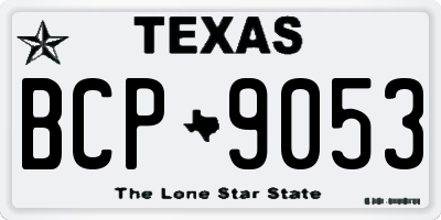 TX license plate BCP9053