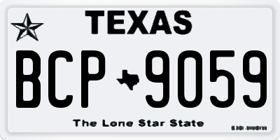 TX license plate BCP9059