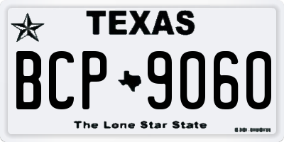 TX license plate BCP9060