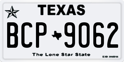 TX license plate BCP9062