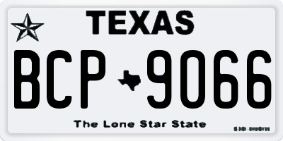 TX license plate BCP9066
