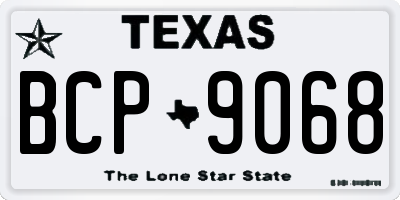 TX license plate BCP9068