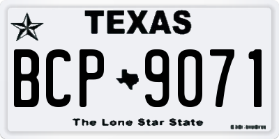 TX license plate BCP9071