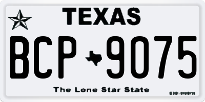 TX license plate BCP9075