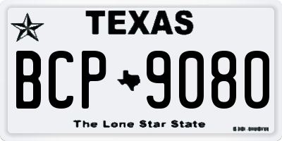 TX license plate BCP9080
