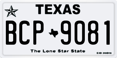 TX license plate BCP9081