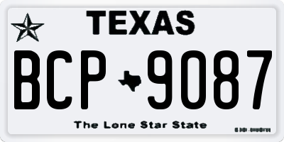 TX license plate BCP9087