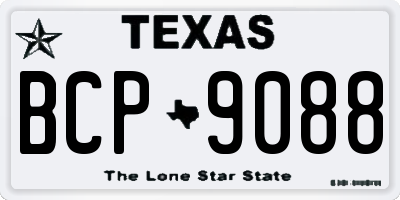 TX license plate BCP9088