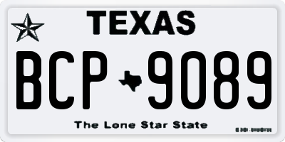 TX license plate BCP9089
