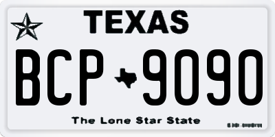 TX license plate BCP9090