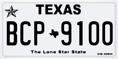 TX license plate BCP9100
