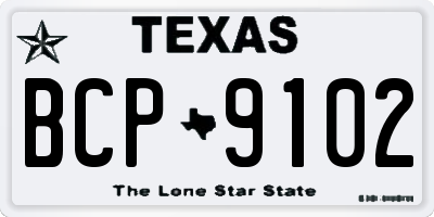 TX license plate BCP9102