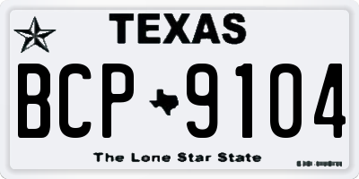 TX license plate BCP9104