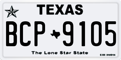TX license plate BCP9105