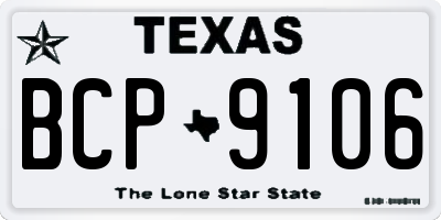 TX license plate BCP9106
