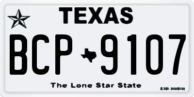 TX license plate BCP9107